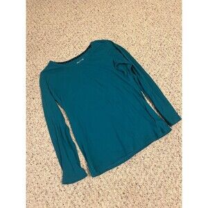 Gillian & O'Malley Women's Blue Green Long Sleeve Sleep Shirt Size S